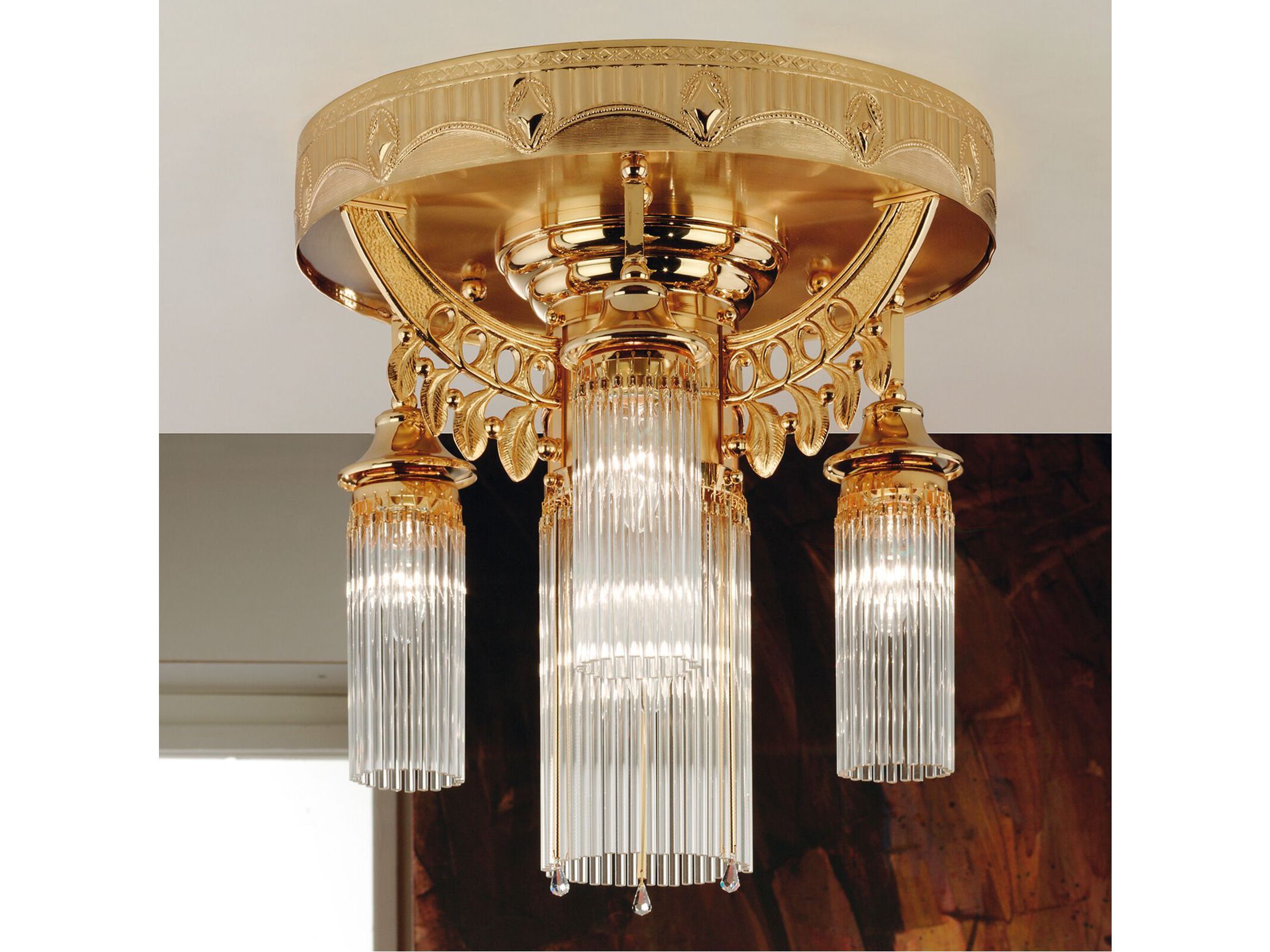 Потолочный светильник из латуни и стекла Orion ARCH-00124952