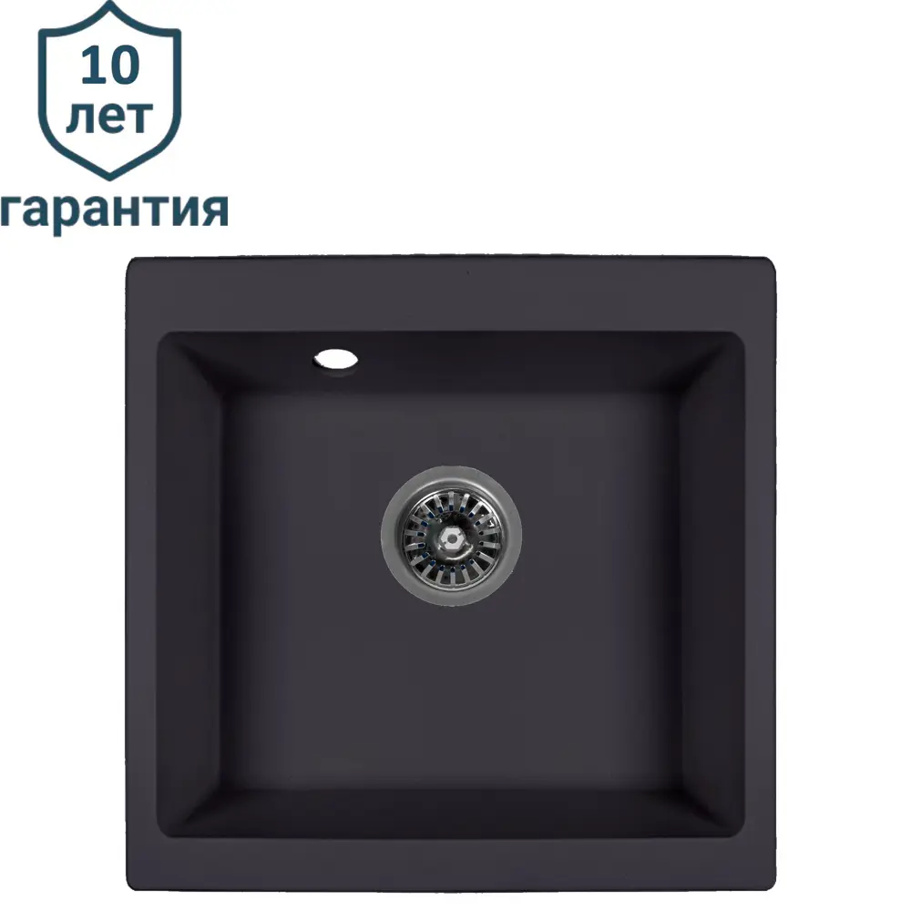 Кухонная мойка DELINIA кварцевая врезная 43×48 см антрацит 87795682 STLM-0075723 - Вид №1