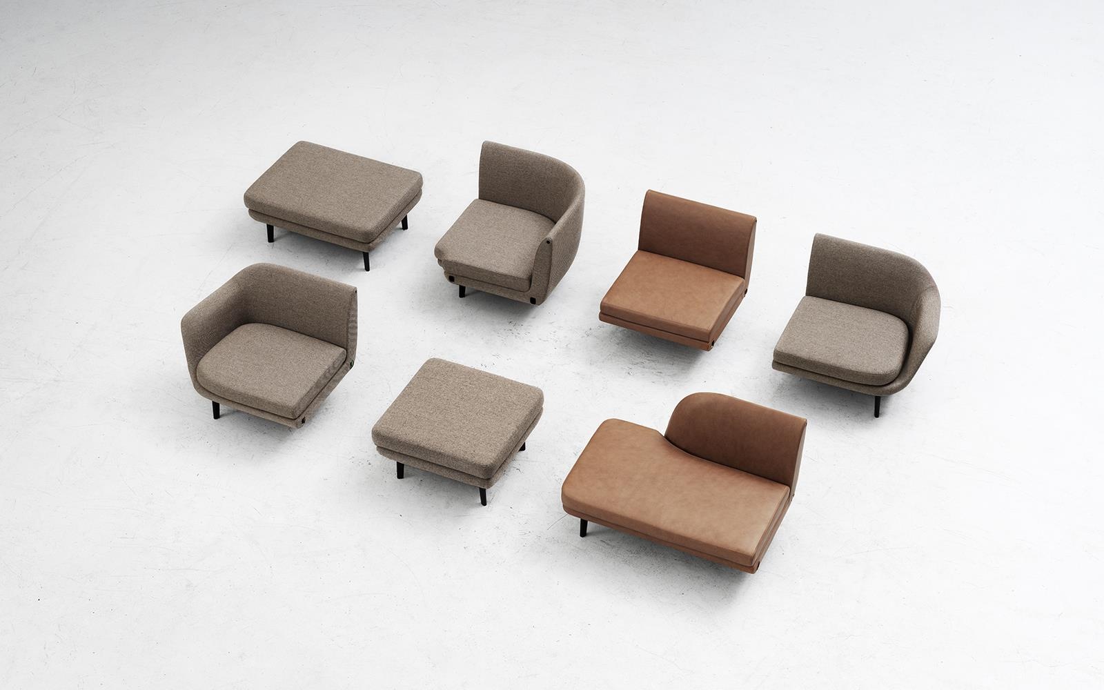 603517 Sum Modular Sofa 120 Правый подлокотник, черный алюминий, ультра кожа Normann Copenhagen  - Вид №1