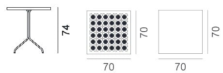 Квадратный садовый стол из перфорированного листового металла Gervasoni Gervasoni Outdoor ARCH-00115724 - Вид №3