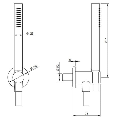 Набор для душа из нержавеющей стали Rubinetterie Treemme Watertube ARCH-00035792 - Вид №4