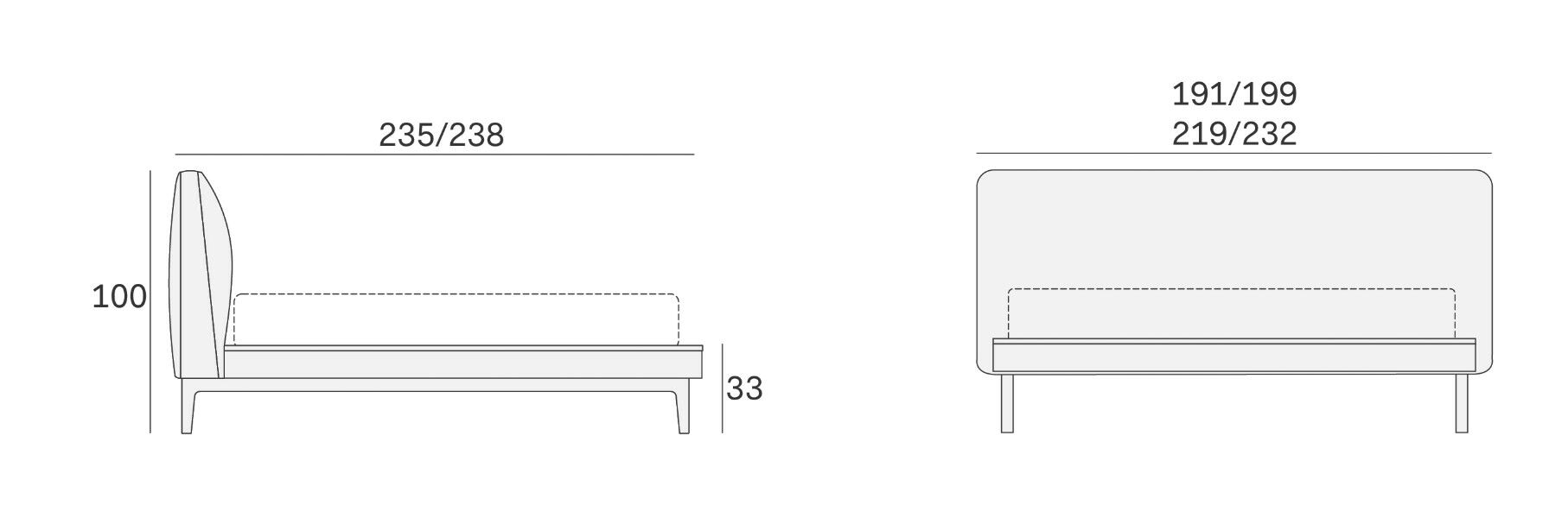 Двуспальная кровать с мягким изголовьем Novamobili SEEYOU ARCH-00096175 - Вид №6
