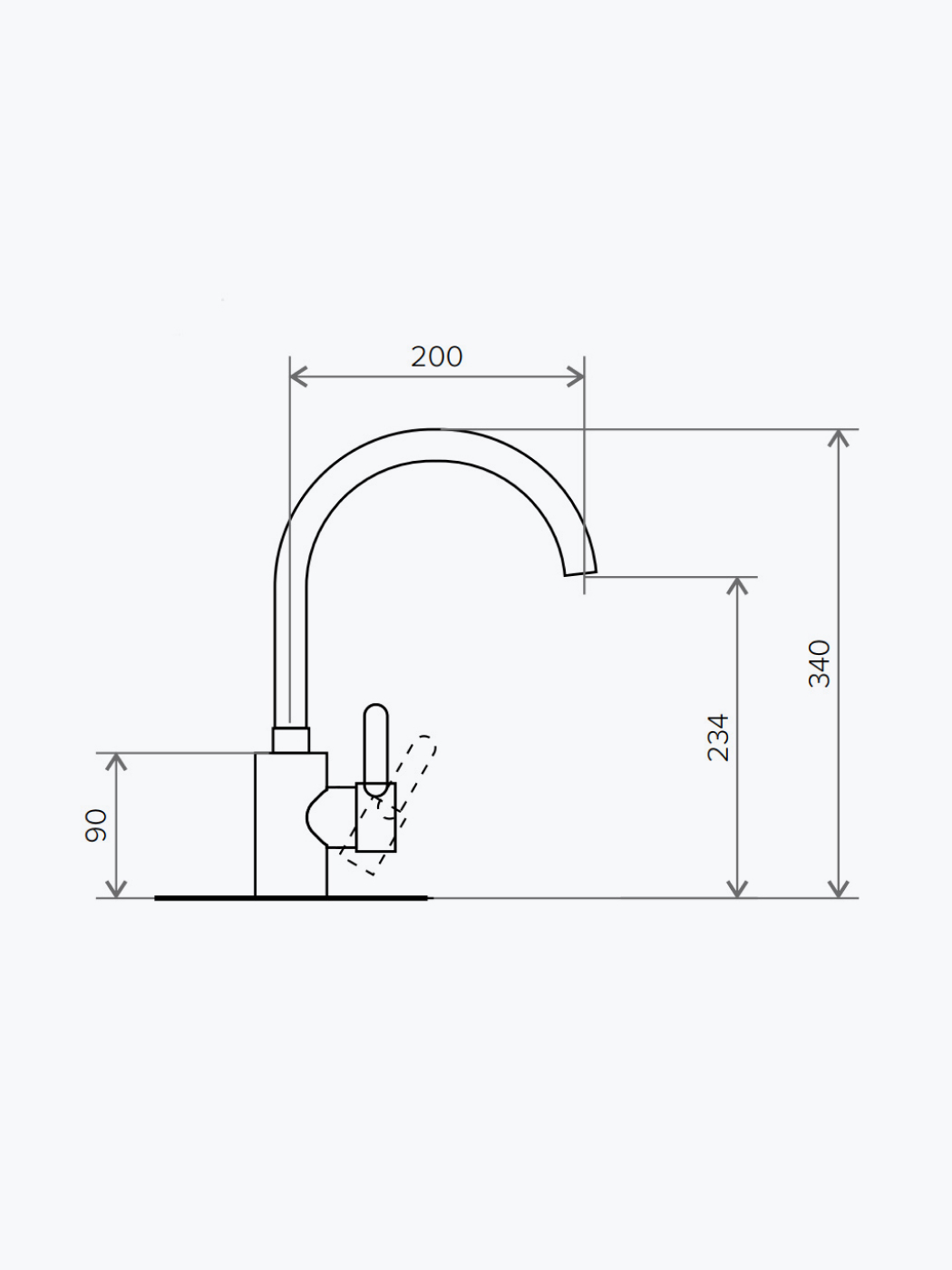 464032 Смеситель кухонный "Элара" в тон мойки Polygran  - Вид №1