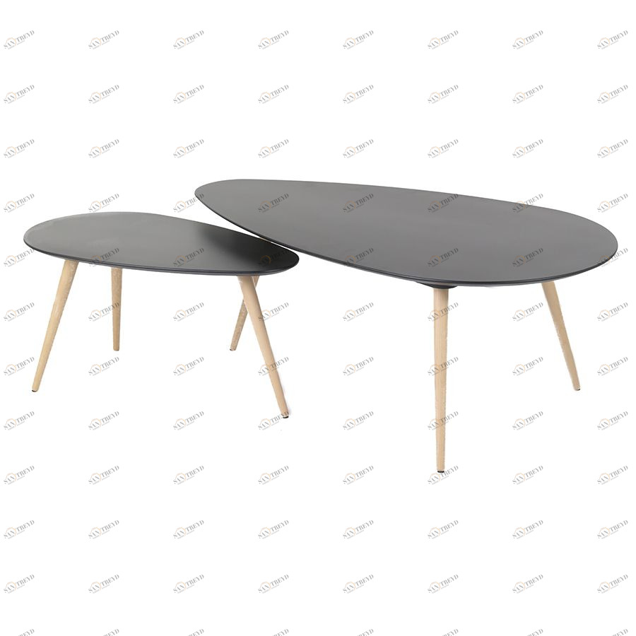 Комплект кофейных столов, 2 шт, черный Zago BLOOMTABGIG01