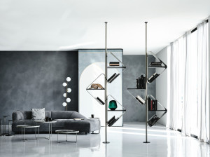 Книжный шкаф с креплением пол-потолок