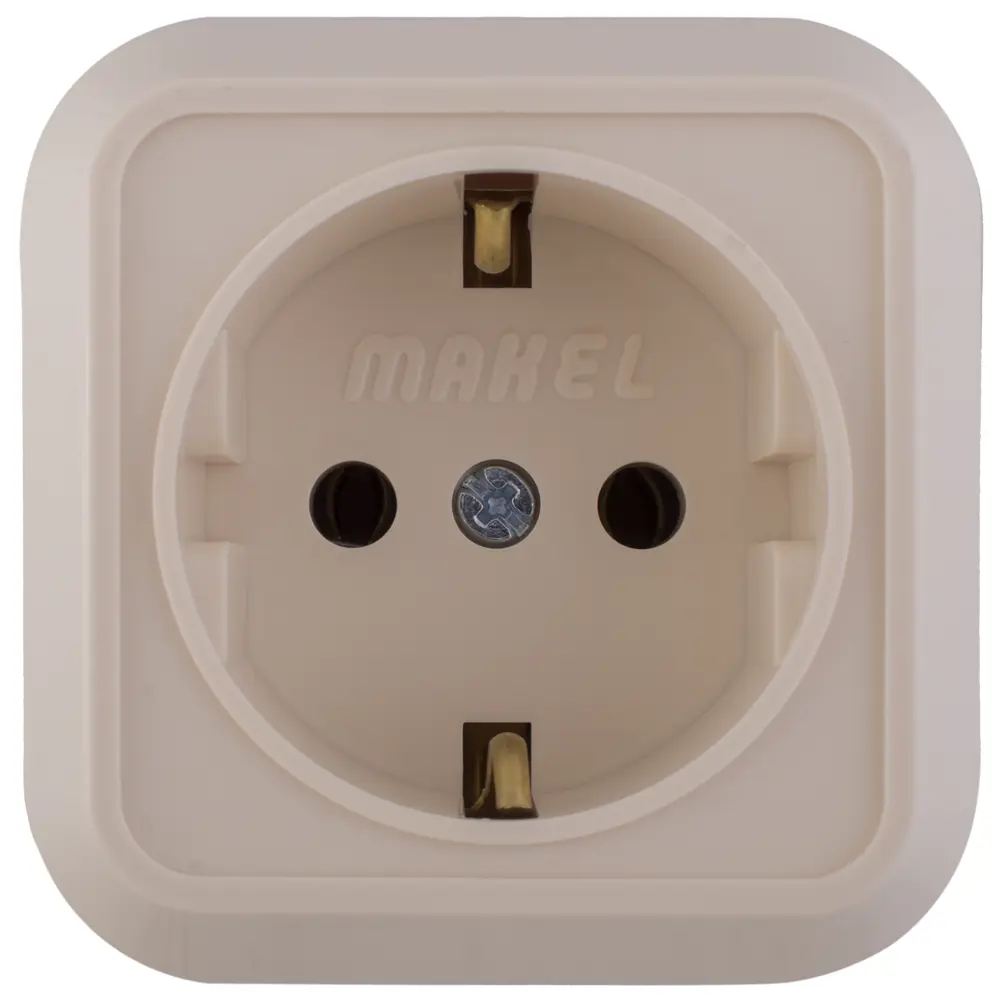 Розетка накладная Makel SivaUstu с заземлением, цвет кремовый 13463573 STLM-2161486 Siva ustu