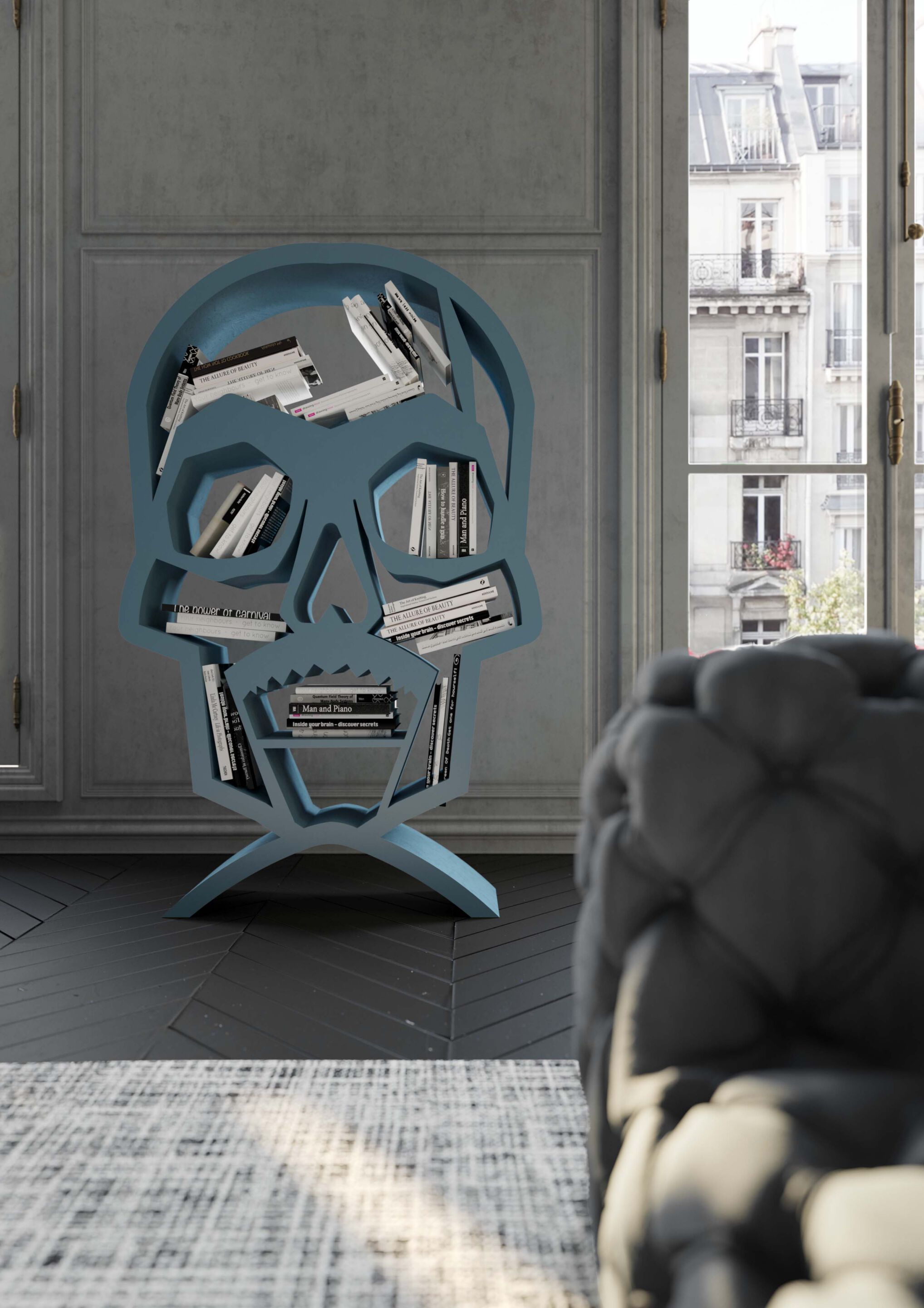 Двухсторонний книжный шкаф из лакированного бетона Voltan GIOIA ARCH-00047426 - Вид №1