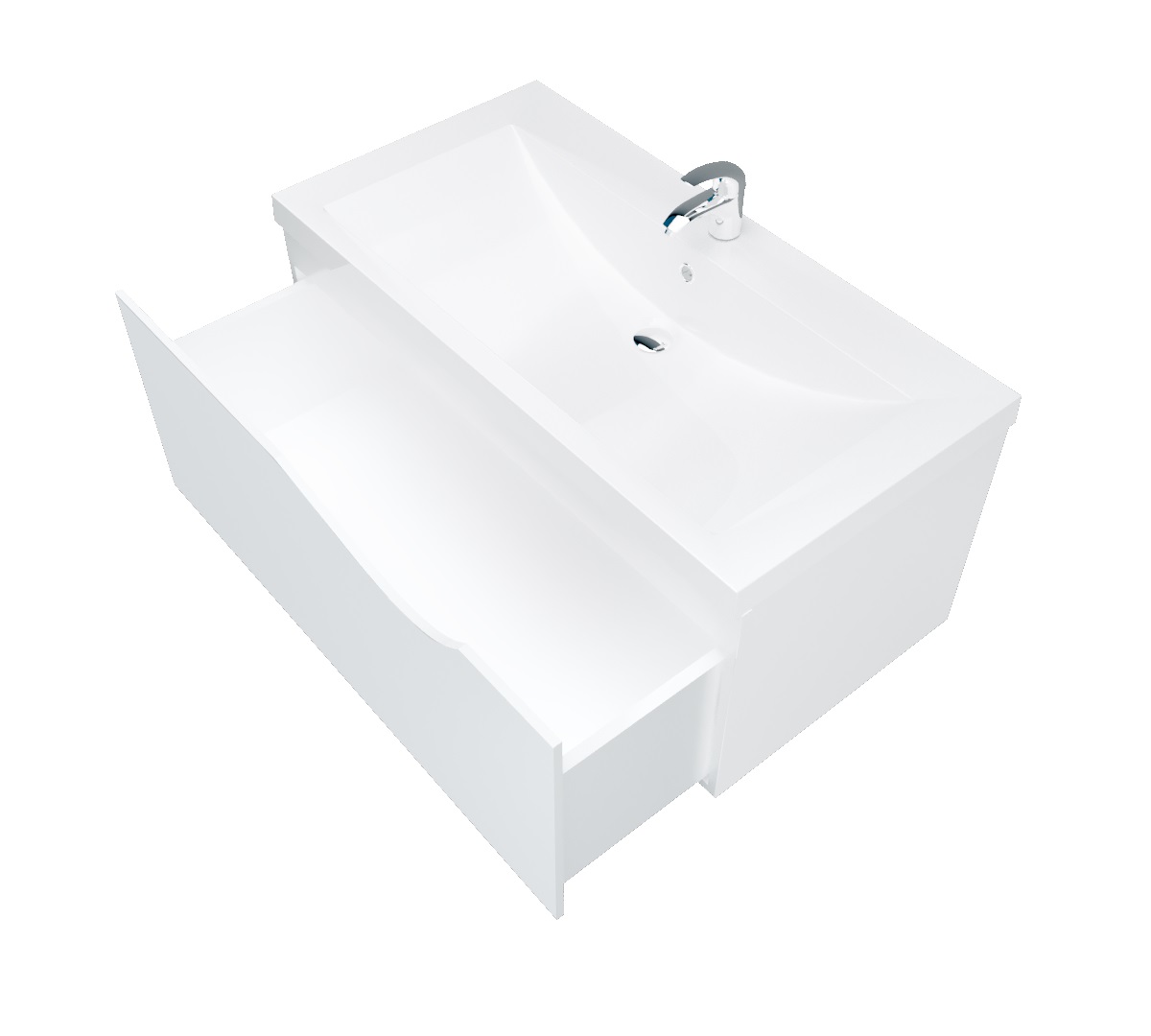 У57583 Тумба Этюд 75П 1в.я. Белый глянец 1 Marka Этюд 