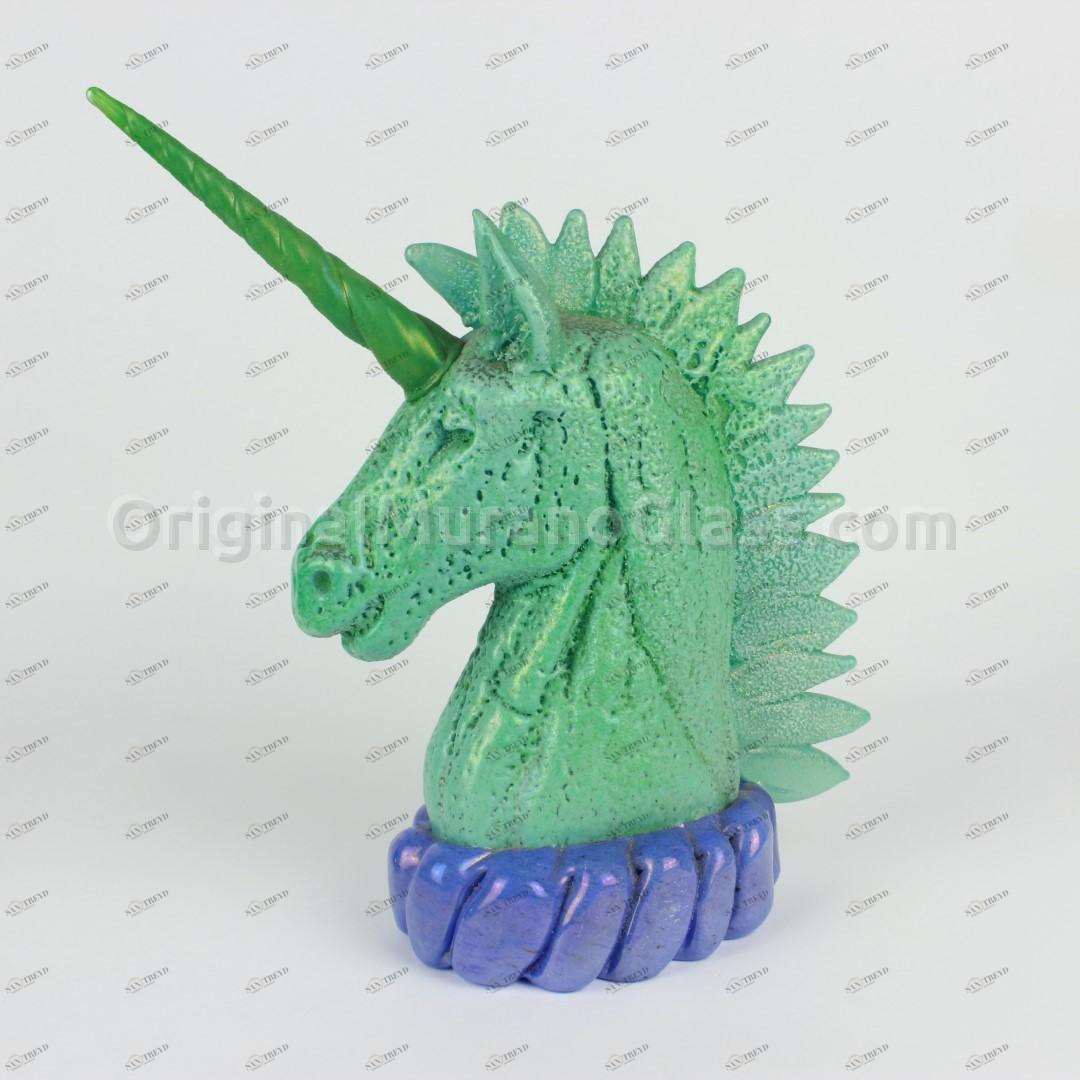 281 ORIGINALMURANOGLASS Скульптура Единорог - автор Pino Signoretto - муранское стекло OMG  см 