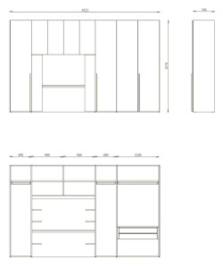 Деревянный секционный шкаф