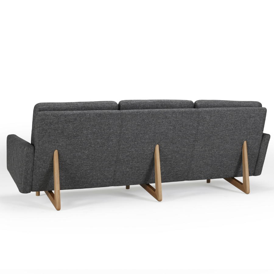 Диван трехместный Egsmark с мягкими подлокотниками, лакированный дуб, темно-серый Kragelund 20003202248 - Вид №6