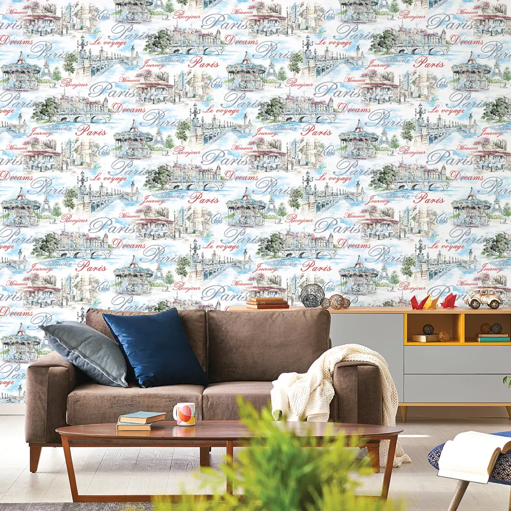 Обои виниловые WallDecor Париж голубые 0.53 м АС85000-65 82638286 STLM-2119775 АСПЕКТ РУ - Вид №2
