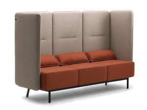 3-местный огнестойкий тканевый диван с USB-разъемом