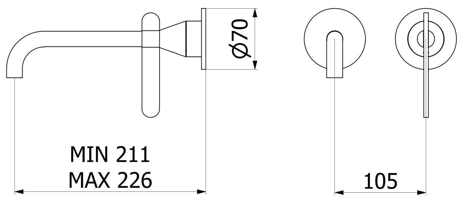 Настенный смеситель для раковины со сливом IB Soho ARCH-00151508 - Вид №6