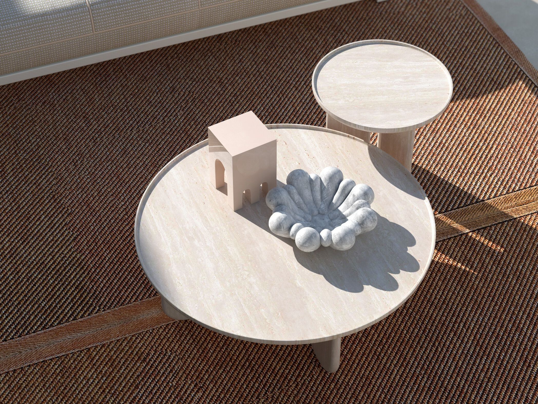 Мраморный низкий круглый журнальный столик CPRN HOMOOD Shapes ARCH-00134507 - Вид №1