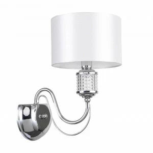 Бра металлическое с абажуром белое "Онтарио" 692021401 MW-LIGHT ОНТАРИО 00-3930265 Белый;серебро