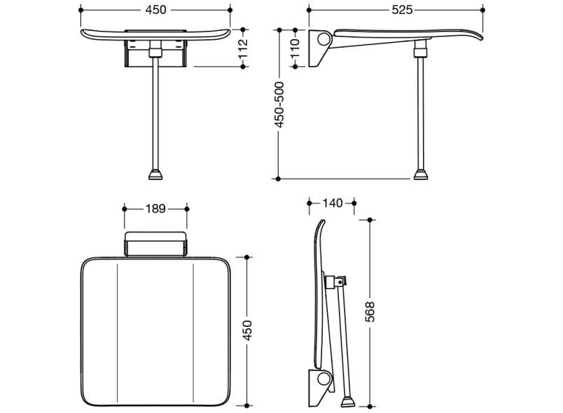 900.51.20540 складное сиденье HEWI System 900 - Вид №2