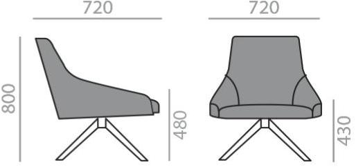 Andreu World Кресло из ткани с подлокотниками Alya Bu1524 - Вид №2