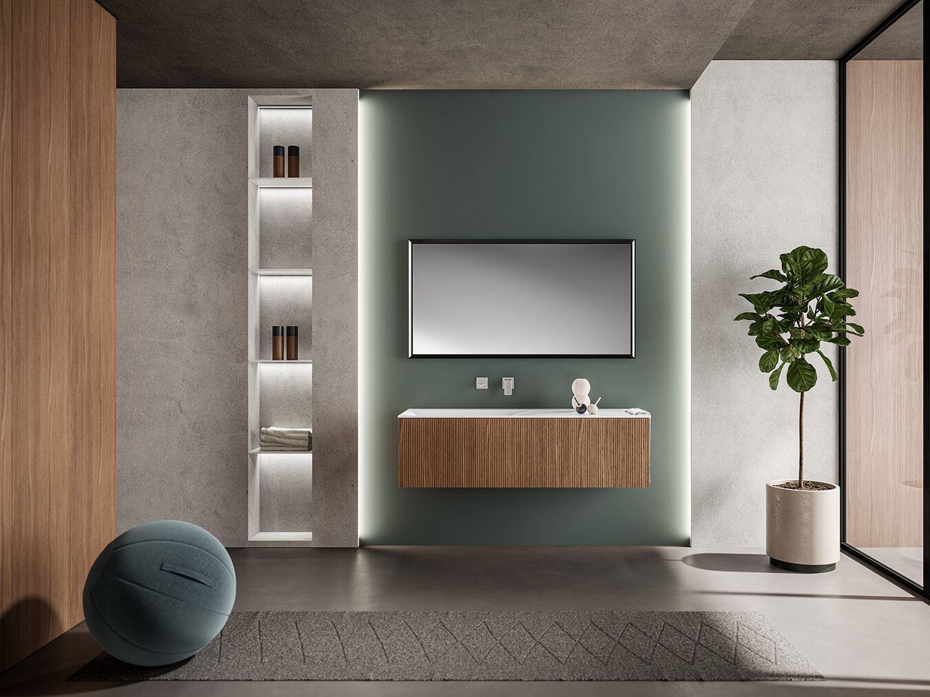 Подвесной туалетный столик с держателем для полотенец BMT Dfly ARCH-00012210