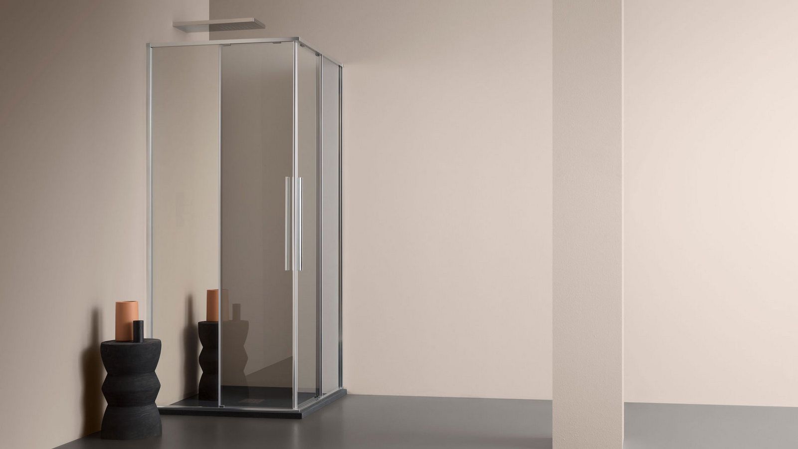 Угловая душевая кабина с двумя раздвижными дверями ARBLU провод ARCH-00071281 - Вид №1