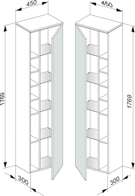 31735680001 Высокий шкаф-пенал KEUCO Edition 400 - Вид №3