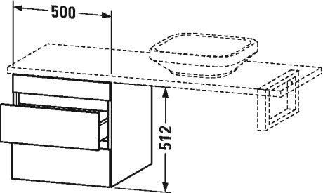 DS533709191 DuraStyle Шкафчик для консоли Серо-коричневый декор Duravit - Вид №1