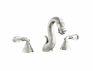 059601.A00.71 Раковина с тремя отверстиями и кристаллами Swarovski Античное серебро