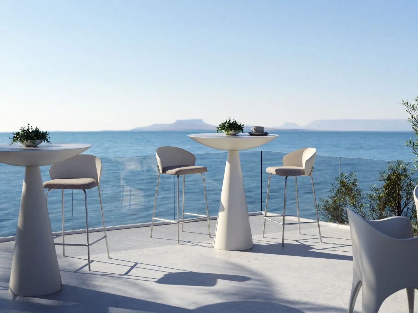 Высокий садовый стол из стекловолокна GANSK океан ARCH-00050162 - Вид №1