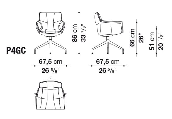 Тканевый стул с подлокотниками B&B Italia Husk ARCH-00136261 - Вид №4