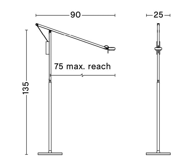 Алюминиевый регулируемый светодиодный торшер Hay Fifty-Fifty ARCH-00007107 - Вид №19