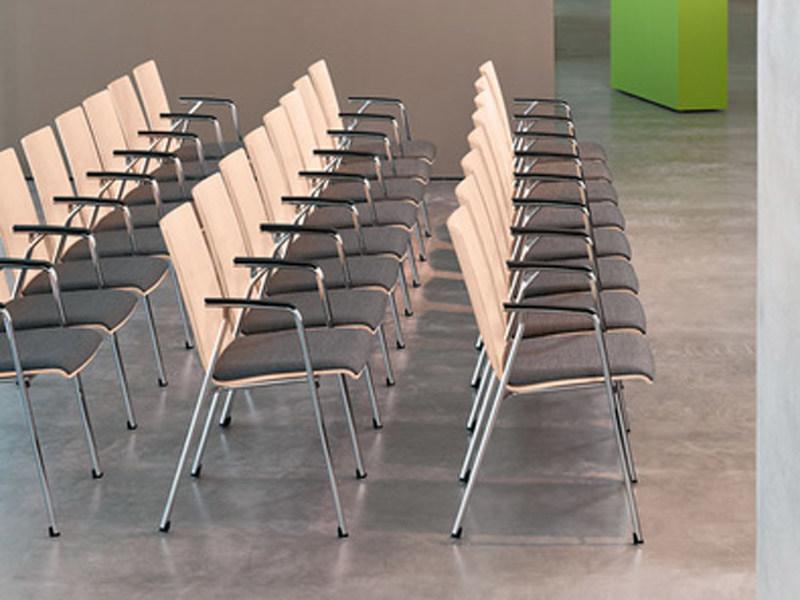 Brunner Штабелируемый стул для конференций из дерева с подлокотниками First sun-id-1448306 - Вид №4