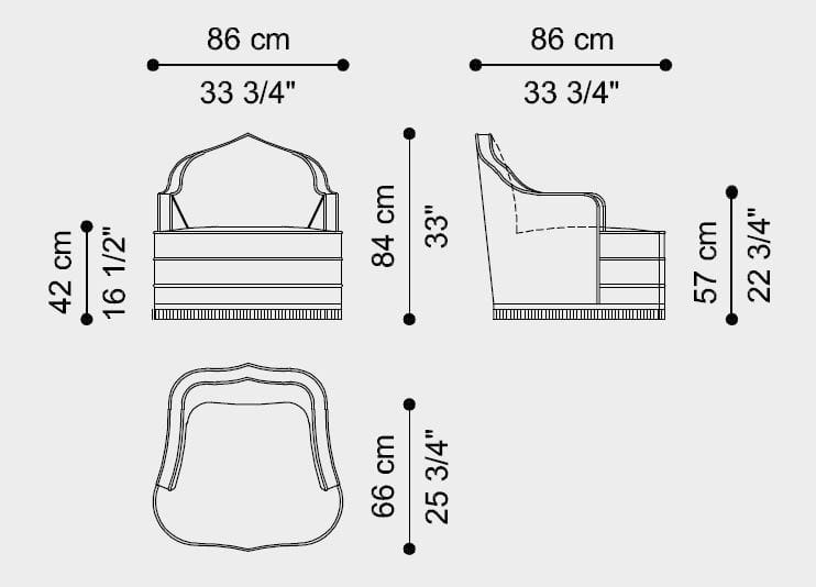 Тканевое кресло с подлокотниками ETRO Home Interiors Amina ARCH-00068397 - Вид №6