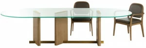Roche Bobois Овальный обеденный стол из дерева и стекла Paris paname