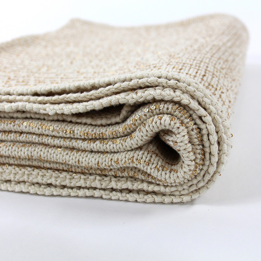 Плед golden snow, 130х180 см ENJOYME ДИЗАЙНЕРСКИЕ, ОДНОТОННЫЕ 254883 Бежевый  - Вид №2