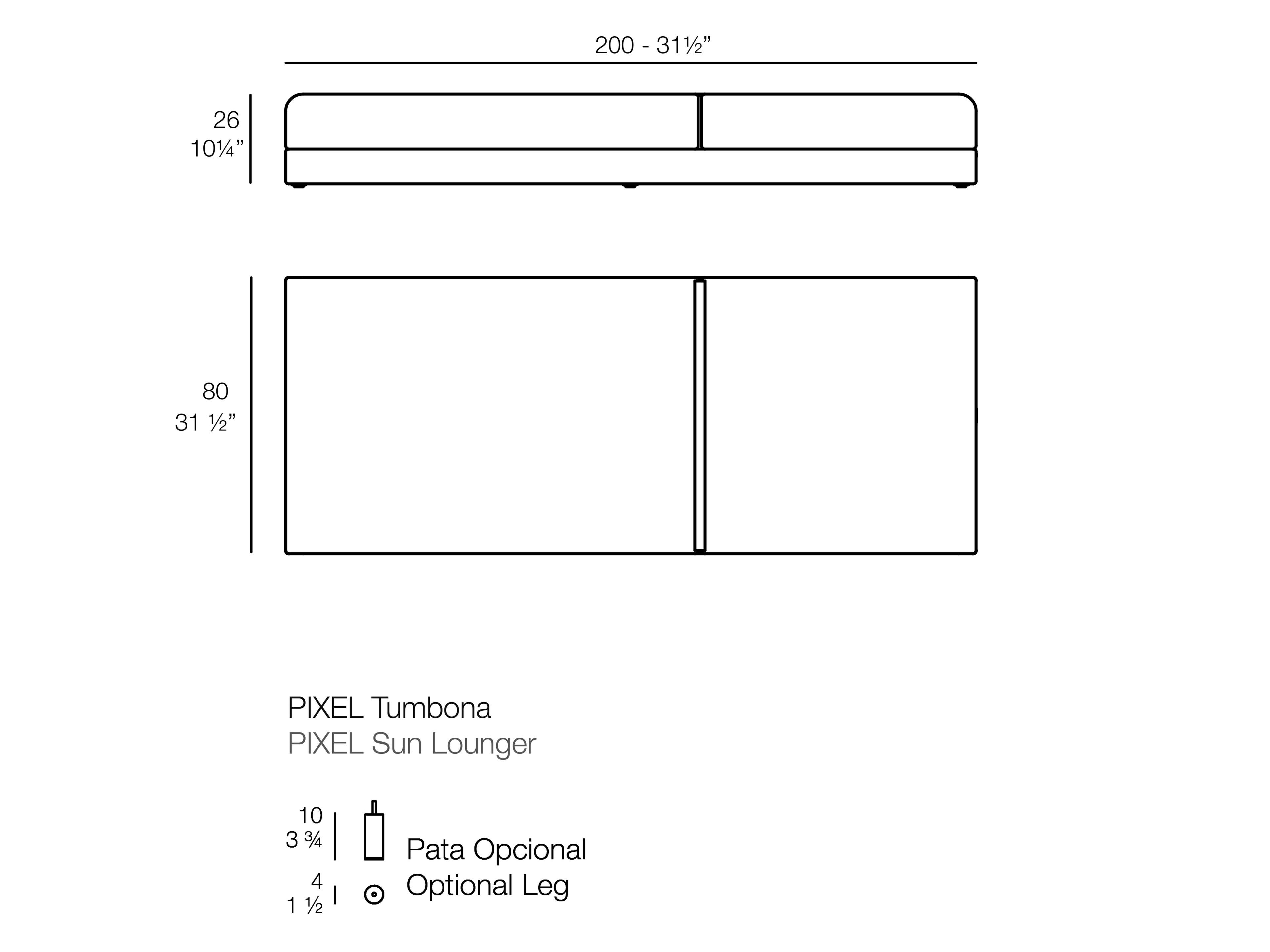 Садовая кровать с откидной спинкой из ткани Vondom Pixel ARCH-00061208 - Вид №1
