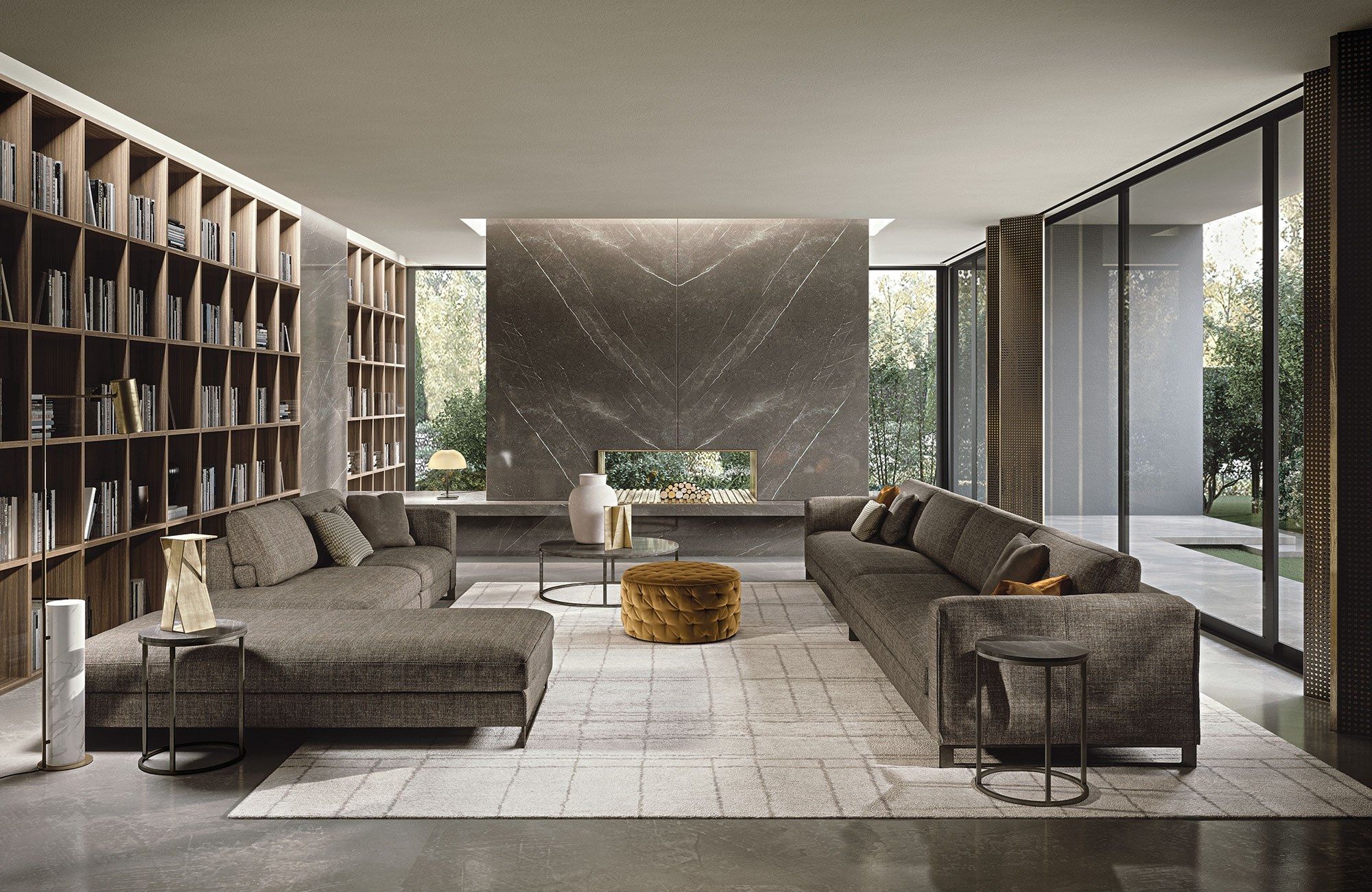 Ткань круглый capitonné пуф Frigerio ARCH-00138180 - Вид №5