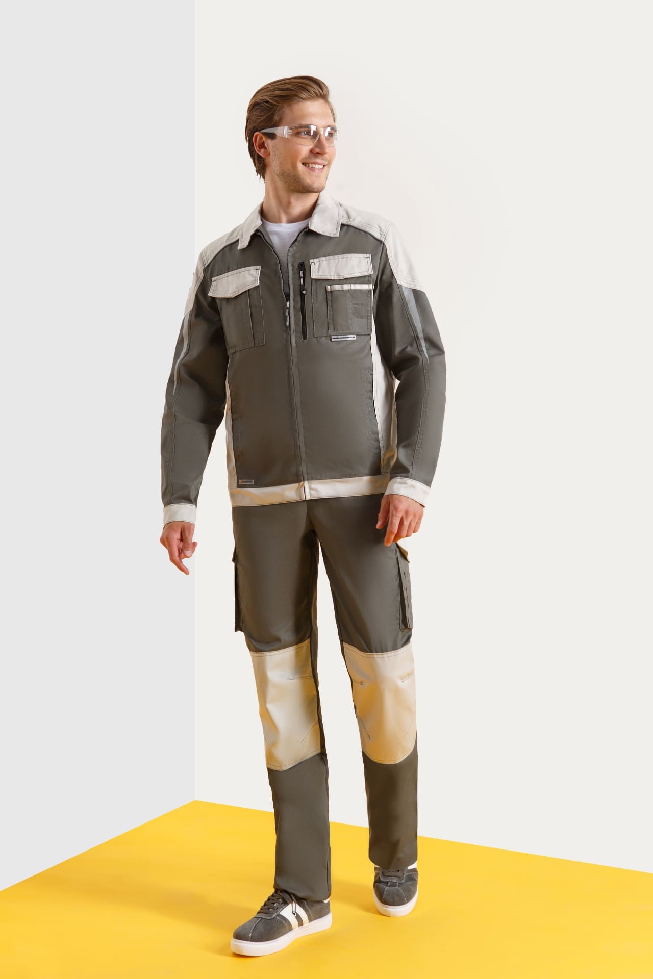 4957098 Костюм  NEW серый хаки с серым песком STATUS  Летняя спецодежда  размер 44-46/170-176  - Вид №7