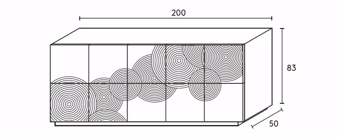 ALBEDO Буфет из лакированной мдф с распашными дверцами Gong Gng2200b - Вид №2