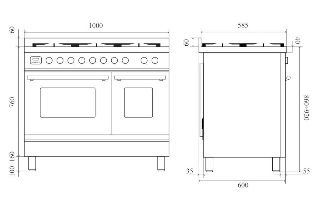 Отдельно стоящая кухня из нержавеющей стали Ilve Professional Plus ARCH-00070251 - Вид №2