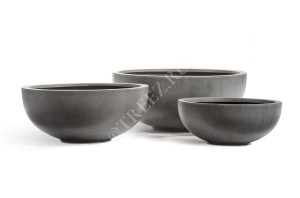 41.3317-02-006-GR-62 Кашпо  Effectory - серия Beton - Низкая чаша - Тёмно-серый бетон Цветочная коллекция