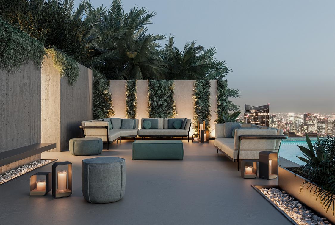 MNST268 Левое угловое двойное сиденье кремень teak Manutti Flex - Вид №15