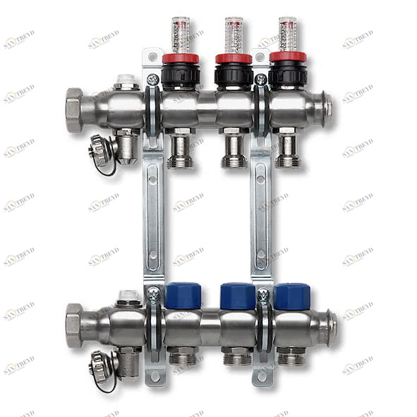 1VT03DM SANHA VT-DM Коллектор из нерж.стали с регул-ми датч-ми потока и термостатами 3 мм 
