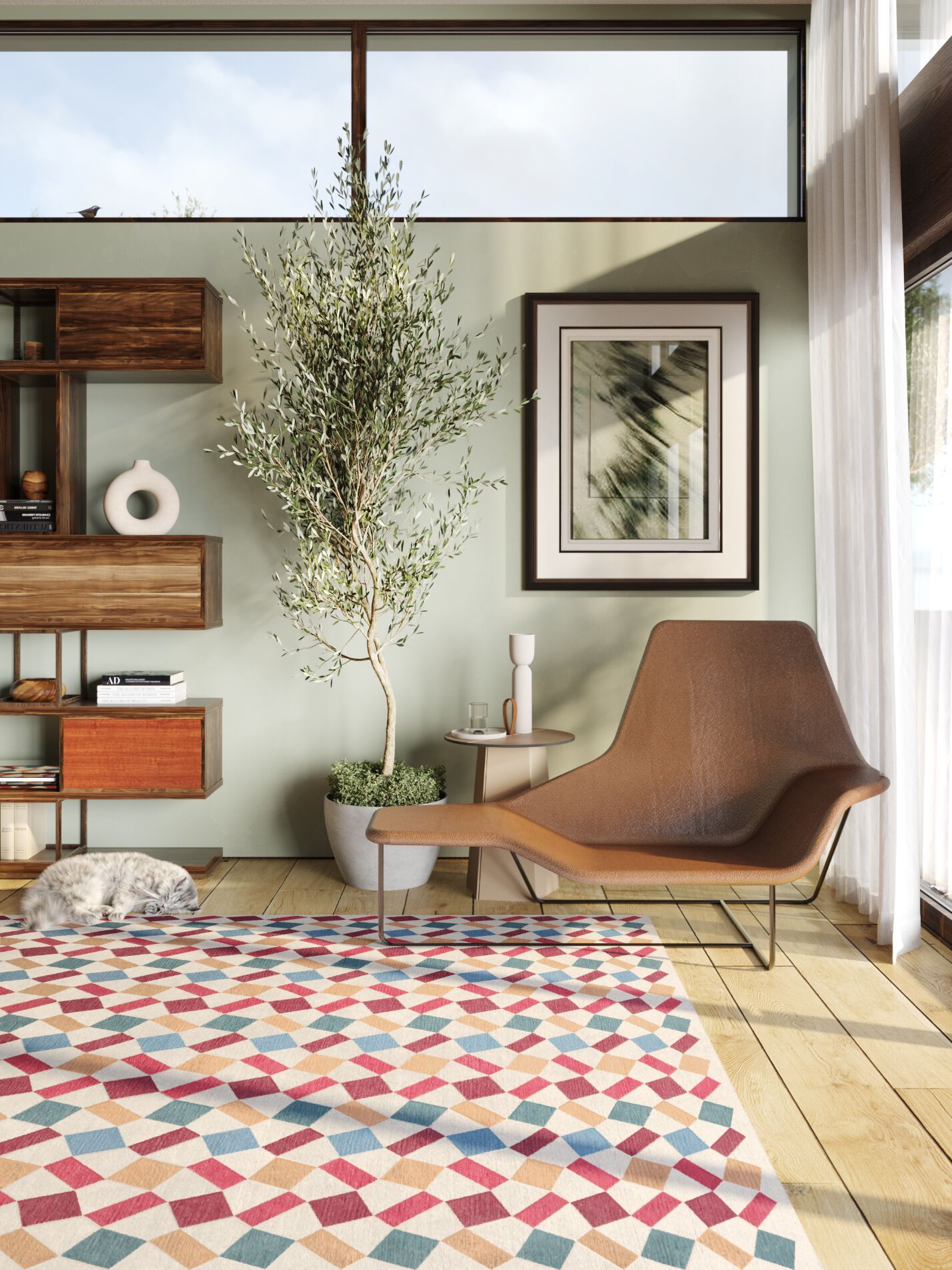 Прямоугольный ковер ручной работы из шерсти Tapis Rouge узор ARCH-00076910 - Вид №3