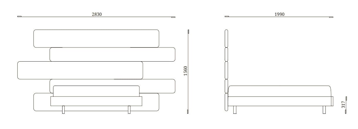 Двуспальная кровать из ткани с высоким изголовьем Febal Casa DESIRE ARCH-00123687 - Вид №7