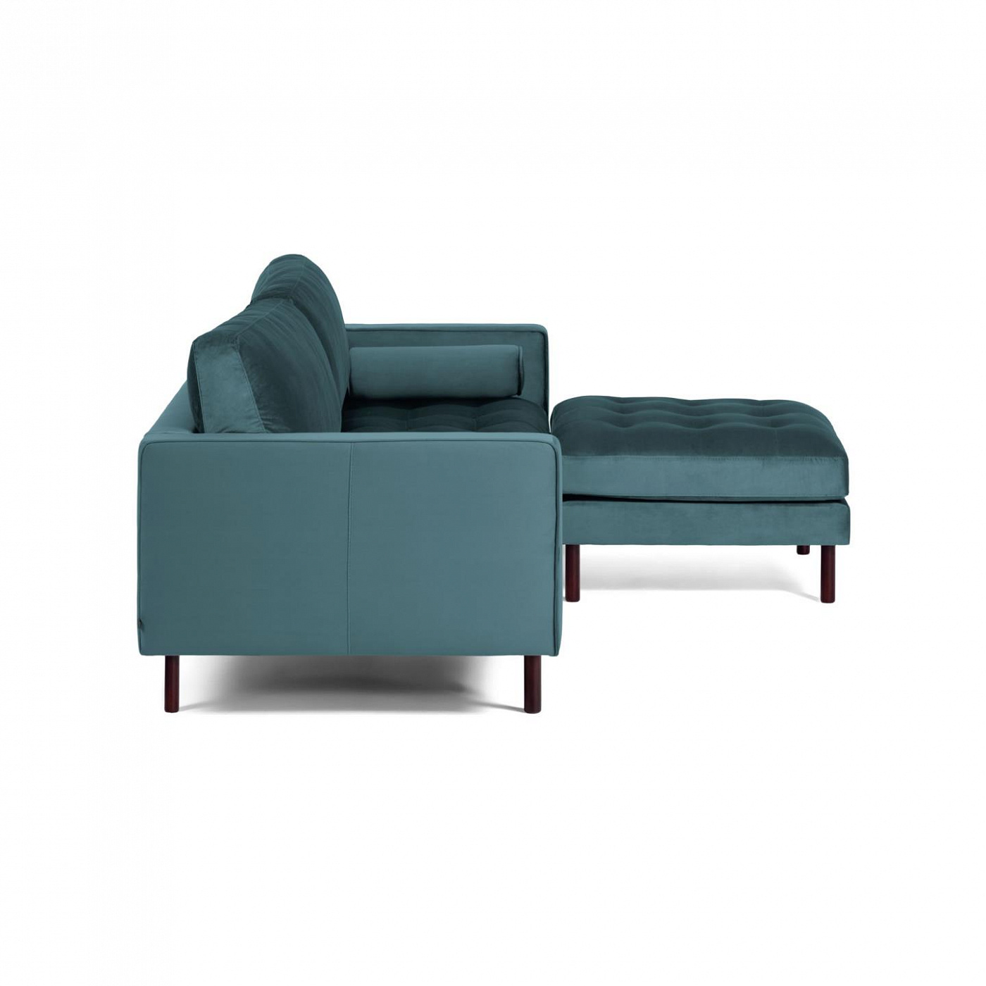 088105 BOGART Диван 3-местный бирюзовый бархат с пуфом 222 cm La Forma Debra - Вид №2