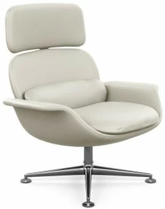 KNOLL Вращающееся кресло из кожи с высокой спинкой Kn