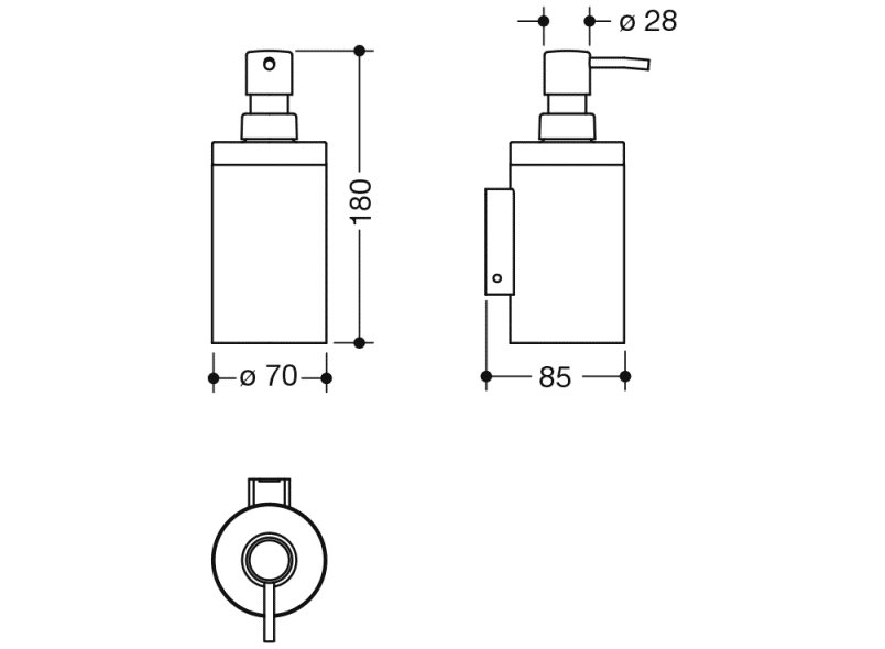 900.06.00160 Дозатор для мыла или дезинфицирующего средства с держателем HEWI System 900 - Вид №7