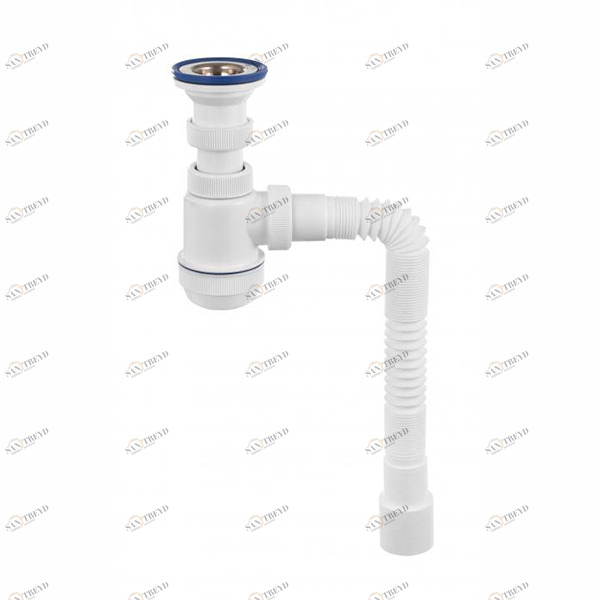 Сифон МИНИ Элит 1 1/2х40 нер.вып. с гиб.тр. 40х50 (30986780) МИНИ Элит WIRQUIN 15138