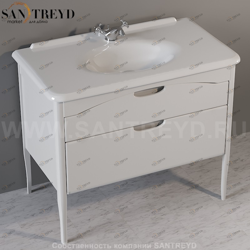 104901 Консоль 100*55 с 1 отверстием (3 отверстия по запросу) под мебель. Retro Kerasan