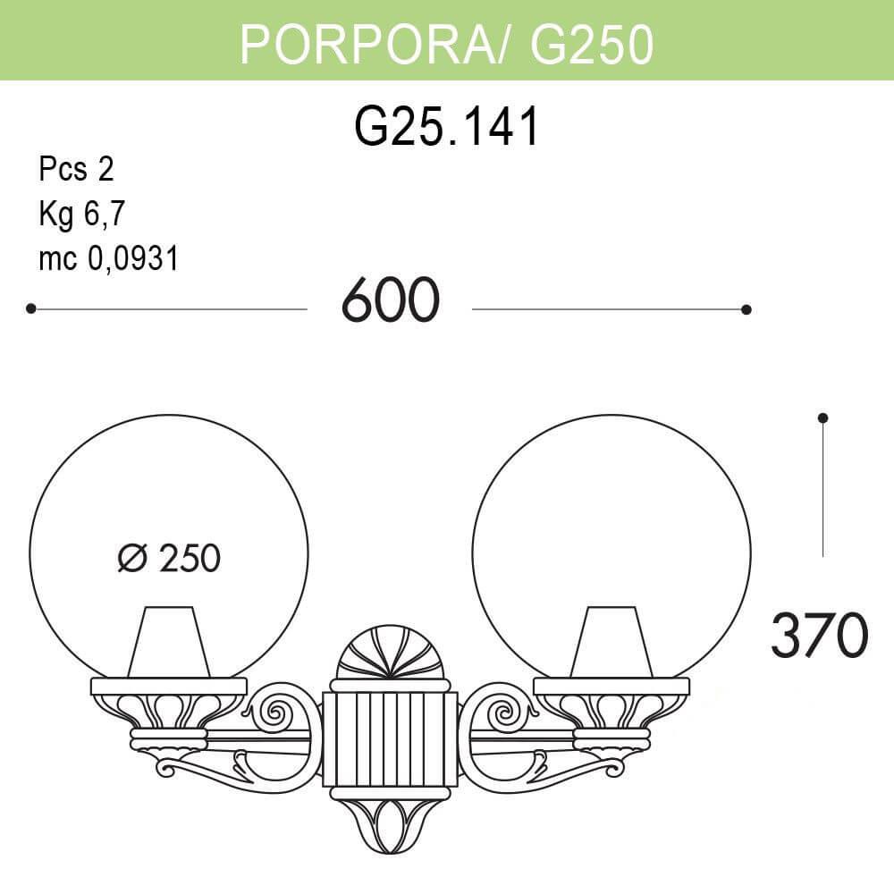 Уличный настенный светильник Fumagalli Porpora/G250 G25.141.000.AXE27 FUMAGALLI PORPORA, G250 271827 Черный  - Вид №1